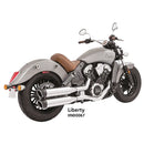 Freedom Performance 4" Slip-On Mufflers for Indian 14-24 Scout / Chrome / Chrome Liberty End Caps  - Customhoj