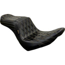 Le Pera Tailwhip 2-Up Seat for Harley 18-25 Softail Sport Glide & Low Rider / S / ST / Diamond Black / Chestnut  - Customhoj