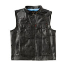 West Coast Choppers x 13 1/2 Dominator Leather Motorcycle Vest Black / S  - Customhoj