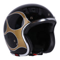 13 1/2 Skull Bucket Open Motorcycle Helmet Gold Flames / XS (53-54cm)