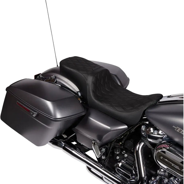 Drag Specialties Siège Performance Predator 2-Up avec dossier et repose-pieds pour Harley