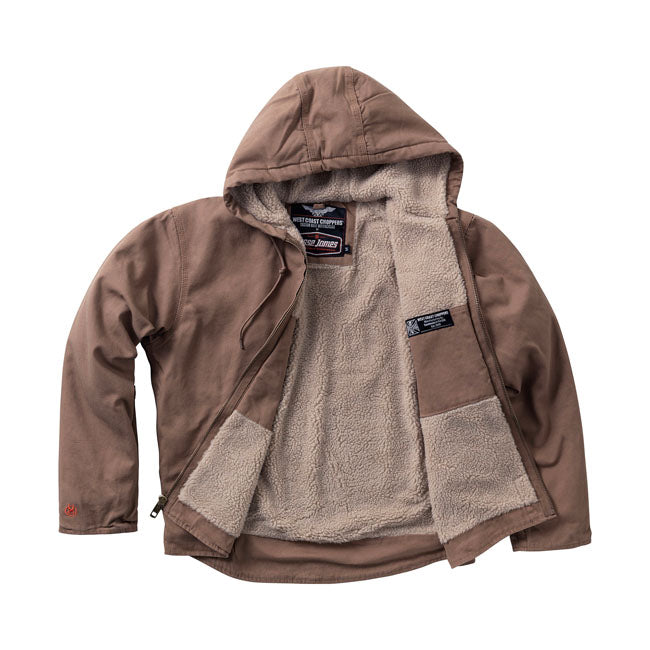 West Coast Choppers Veste de travail en toile doublée Sherpa