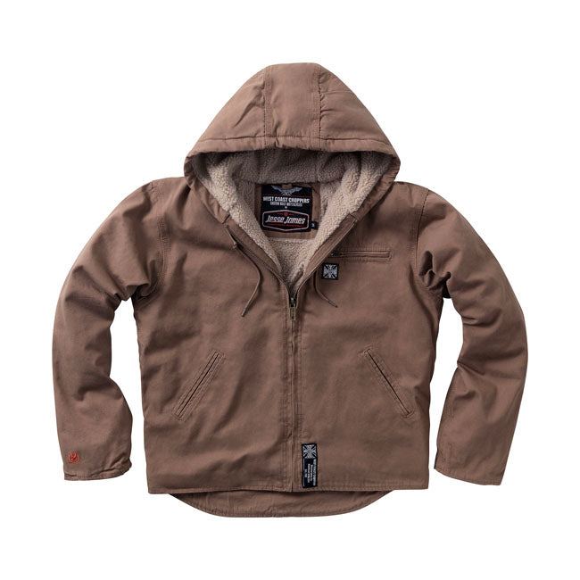 West Coast Choppers Veste de travail en toile doublée Sherpa