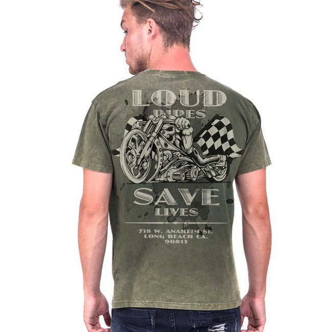 West Coast Choppers T-Shirt "Loud Pipes" (tuyaux bruyants)