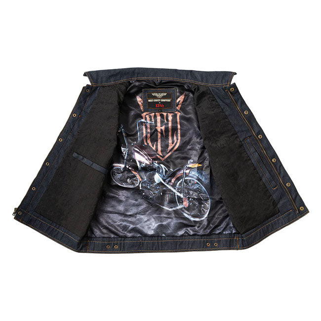 West Coast Choppers x 13 1/2 Dominator RAW Denim Motorcycle Vest