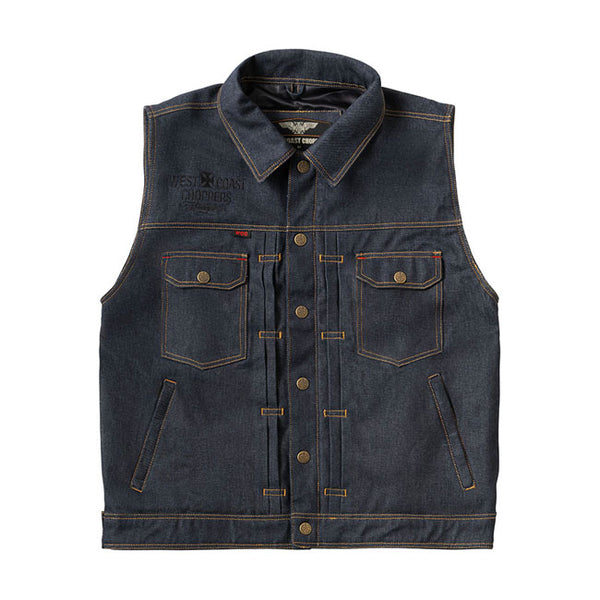 West Coast Choppers x 13 1/2 Dominator RAW Denim Motorcycle Vest