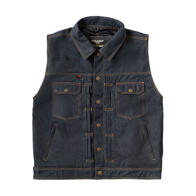 West Coast Choppers x 13 1/2 Dominator RAW Denim Motorcycle Vest