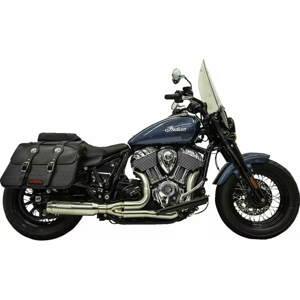 Système d'échappement Bassani Ripper Super Bike 2 en 1 en inox pour Indian