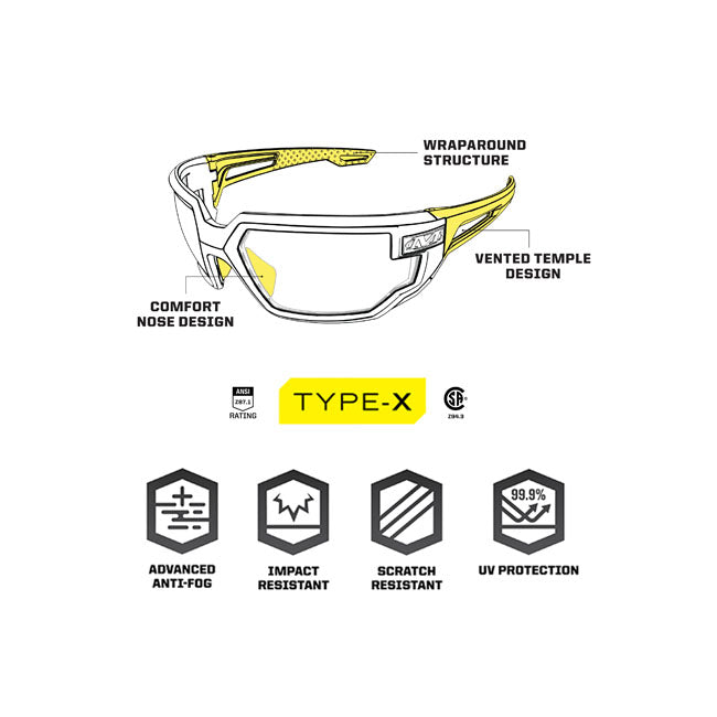 Mechanix Lunettes de sécurité Type-X