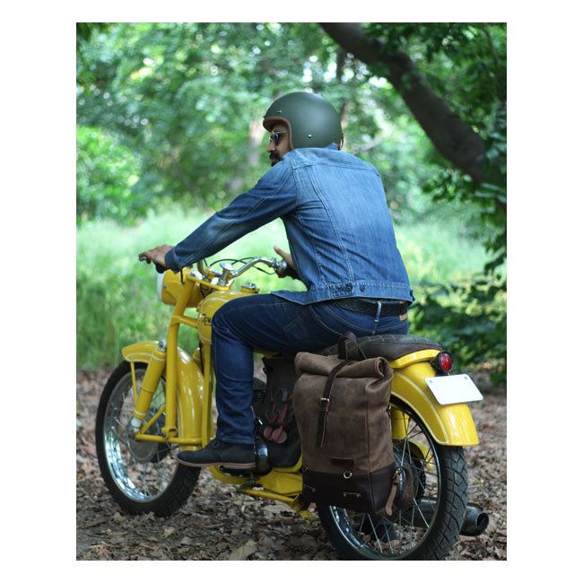 Sacoche de moto / sac à dos Trip Machine Vintage Leather 15L