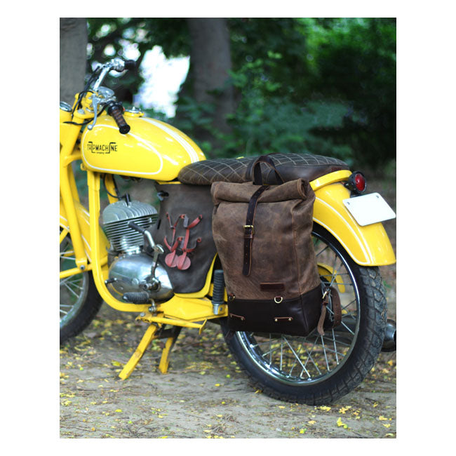 Sacoche de moto / sac à dos Trip Machine Vintage Leather 15L