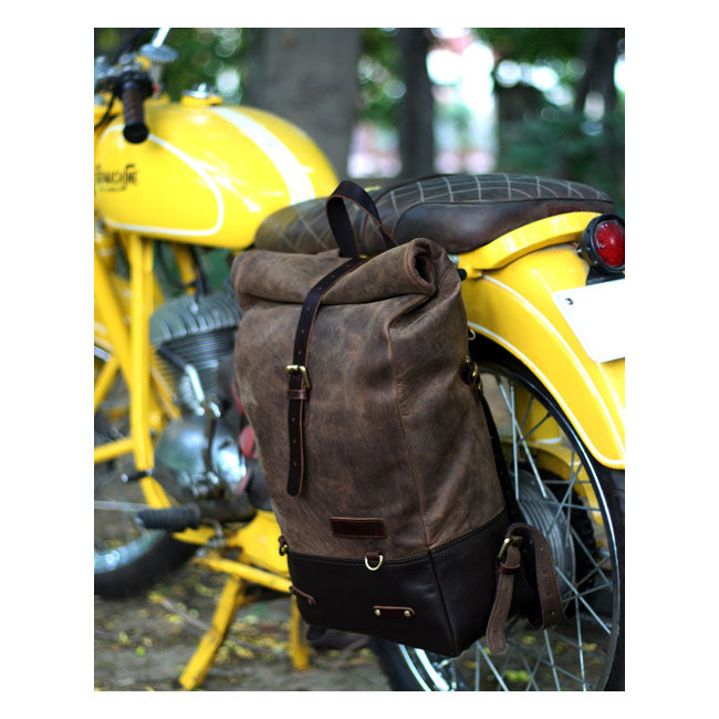 Sacoche de moto / sac à dos Trip Machine Vintage Leather 15L