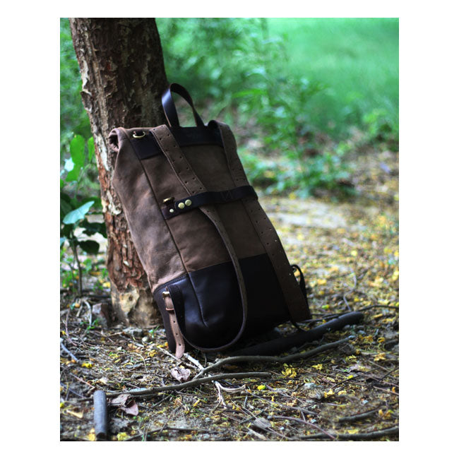 Sacoche de moto / sac à dos Trip Machine Vintage Leather 15L