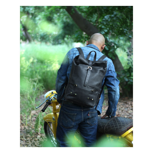 Sacoche de moto / sac à dos Trip Machine Vintage Leather 15L