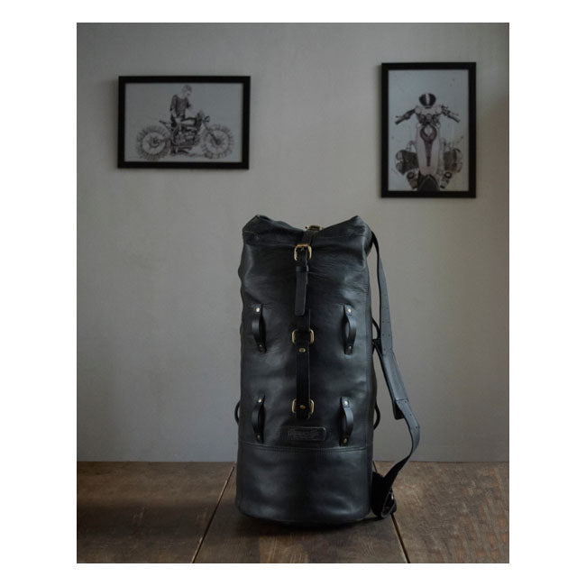 Sac de voyage vintage en cuir militaire pour moto Trip Machine