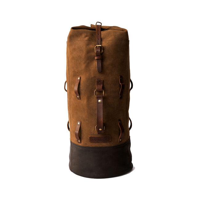 Sac de voyage vintage en cuir militaire pour moto Trip Machine