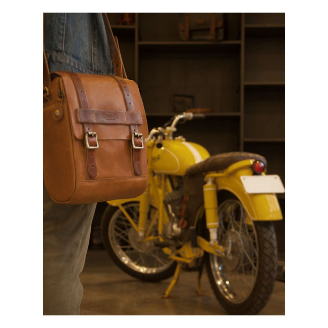 Sacoche de réservoir / sacoche arrière Trip Machine Vintage Leather 4,4 L pour moto