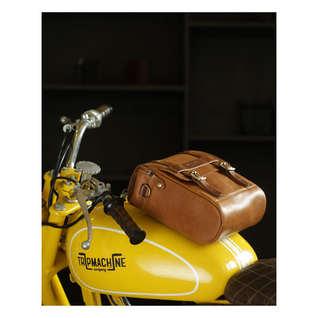 Sacoche de réservoir / sacoche arrière Trip Machine Vintage Leather 4,4 L pour moto