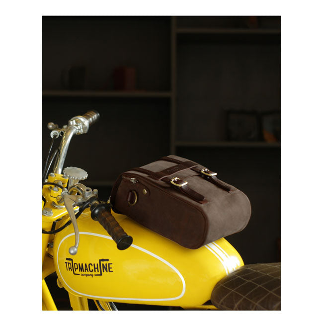 Sacoche de réservoir / sacoche arrière Trip Machine Vintage Leather 4,4 L pour moto