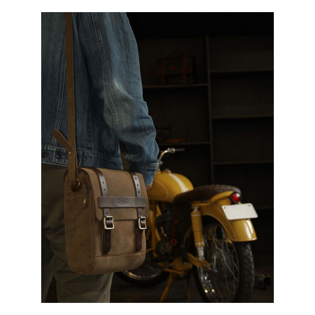 Sacoche de réservoir / sacoche arrière Trip Machine Vintage Leather 4,4 L pour moto