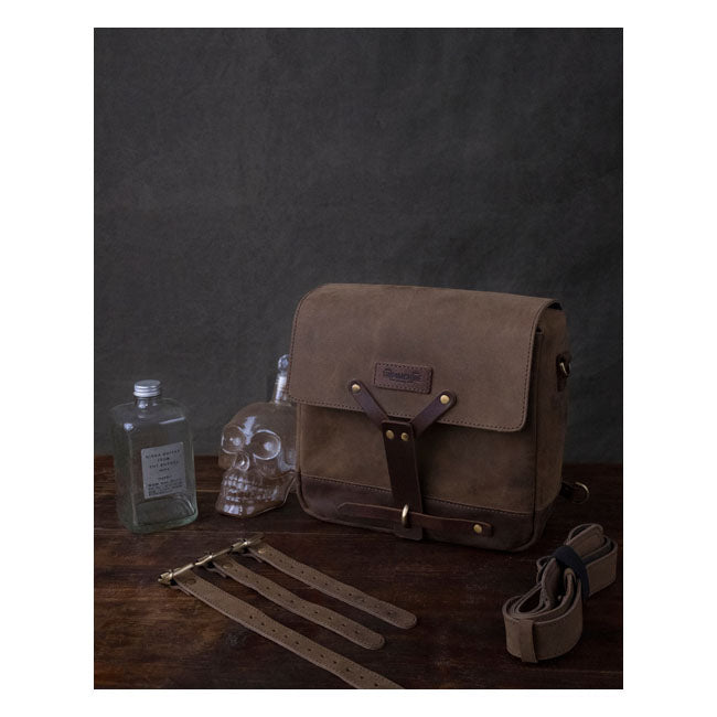 Sacoche de moto vintage en cuir Trip Machine