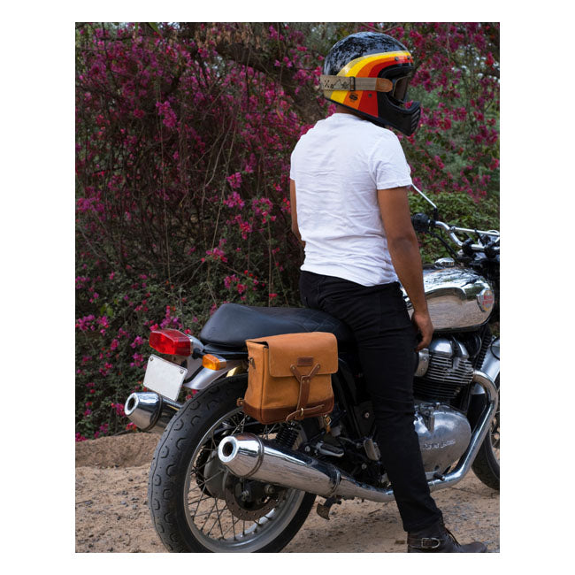 Sacoche de moto vintage en cuir Trip Machine