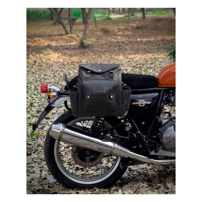 Sacoche / sac à dos de moto Trip Machine Vintage Leather Outlander en cuir vintage