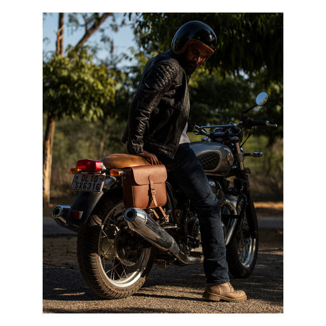 Sacoche de moto classique en cuir Trip Machine