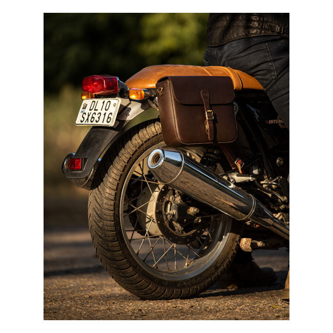 Sacoche de moto classique en cuir Trip Machine