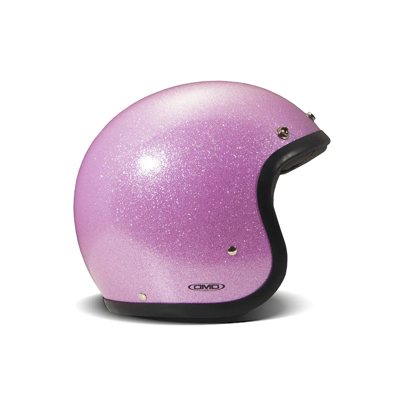 DMD Casque de moto ouvert rétro métallisé