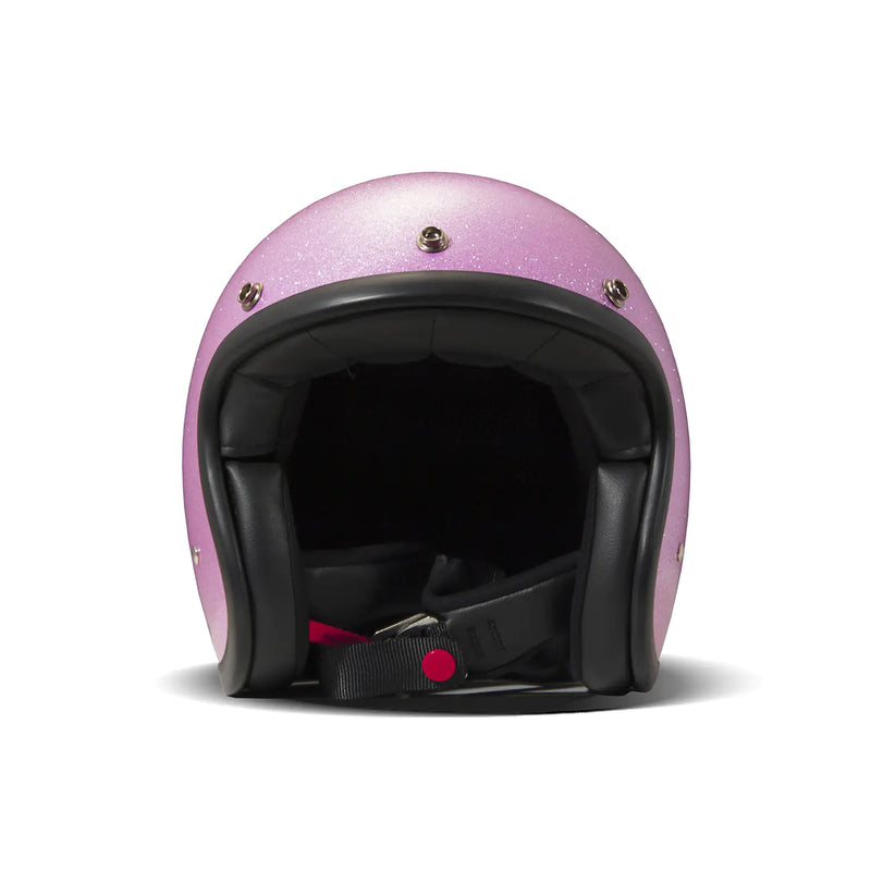 DMD Casque de moto ouvert rétro métallisé