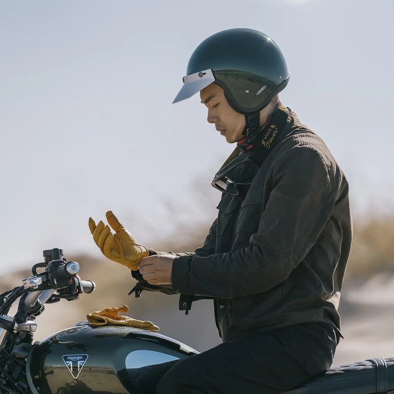 DMD Casque de moto ouvert rétro métallisé