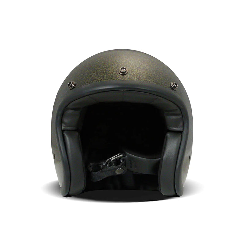 DMD Casque de moto ouvert rétro métallisé