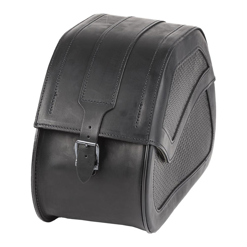 Ledrie Ensemble de sacoches rigides renforcées en cuir pour moto, 54 litres