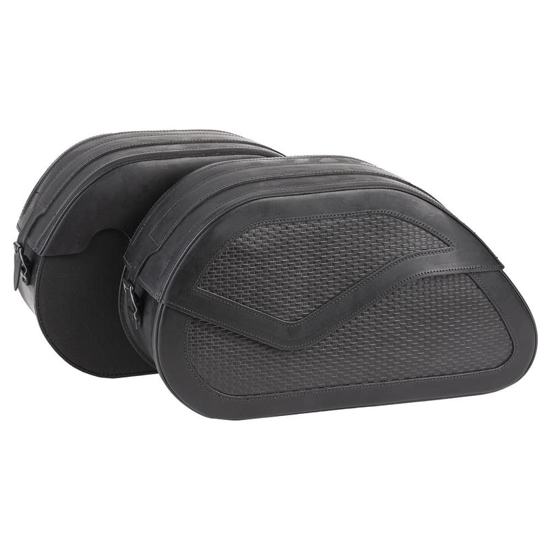 Ledrie Ensemble de sacoches rigides renforcées en cuir pour moto, 54 litres