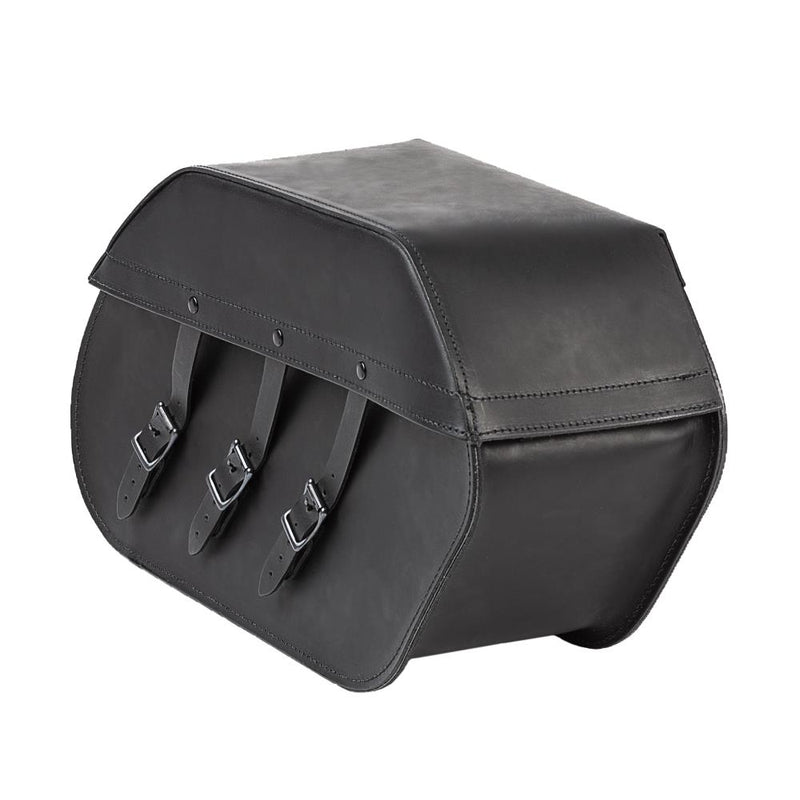 Ledrie Ensemble de sacoches de moto en cuir rigide renforcé à boucles multiples, 40 litres