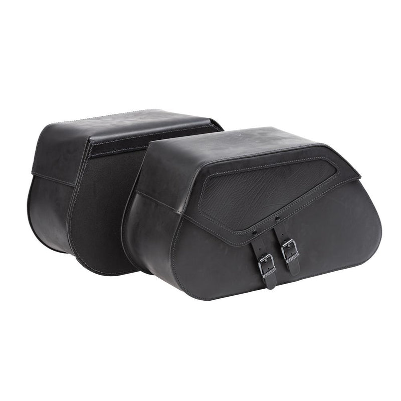 Ledrie Ensemble de sacoches rigides renforcées en cuir pour moto, 40 L