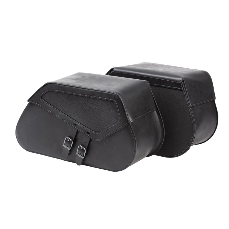 Ledrie Ensemble de sacoches rigides renforcées en cuir pour moto, 40 L