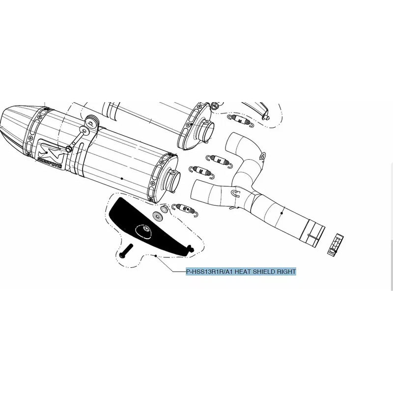 Akrapovic Replacement Muffler / Exhaust Heat Shield P-HSS13R1R/A1