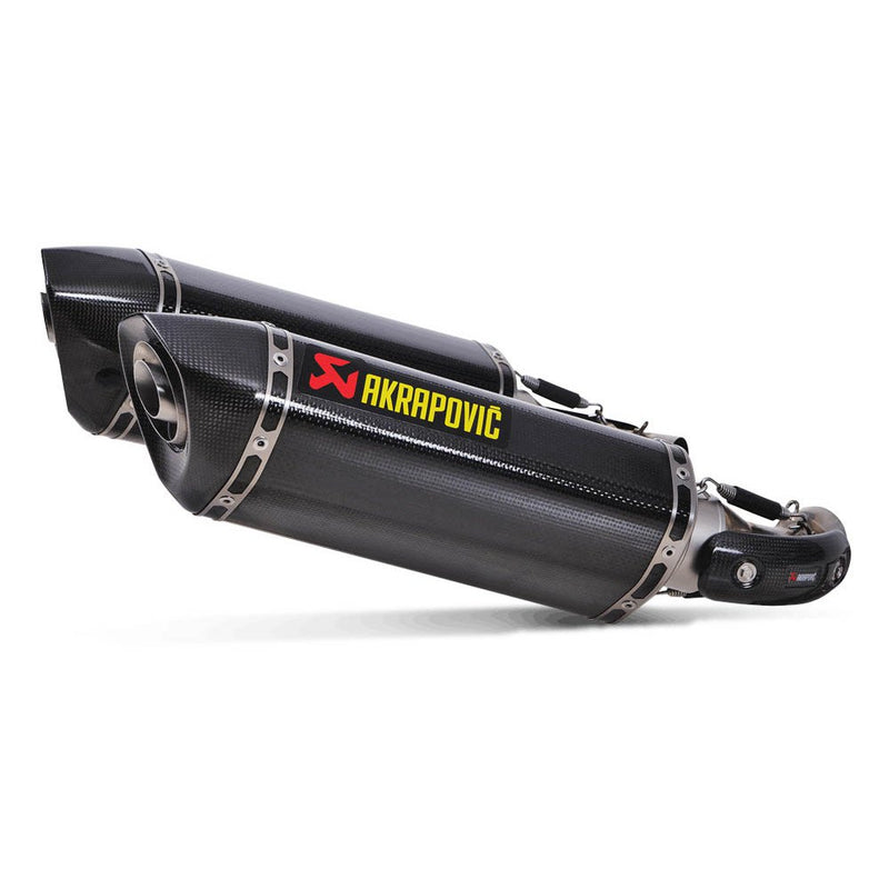 Akrapovic Slip-On Series Muffler for Ducati 08-14 Monster 696 (Dual carbon mufflers with carbon end caps) (EC Approval) (S-D10SO7-HZC)