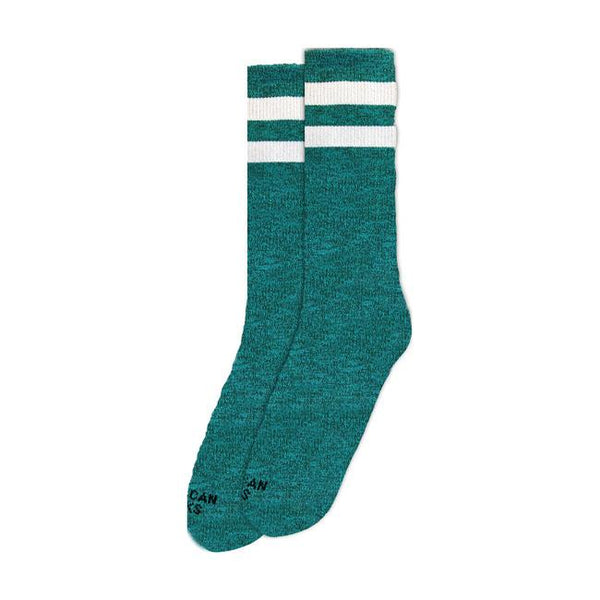 American Socks Mid High Turquoise Noise Double Striped