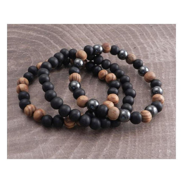 Amigaz Earth Wood Bead Bracelet