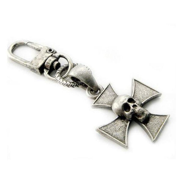 Amigaz Maltese Cross Skull Keychain