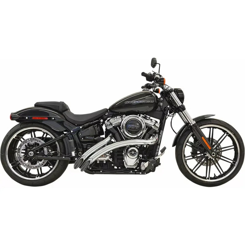 Bassani Sweeper Radial Exhaust System for Harley 18-24 Softail / Chrome with chrome heat shields  - Customhoj