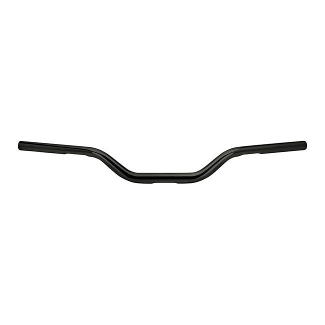 Biltwell 1-1/8" Tracker Mid O/S Motorcycle Handlebars Black / With dimples (for Harley controls)