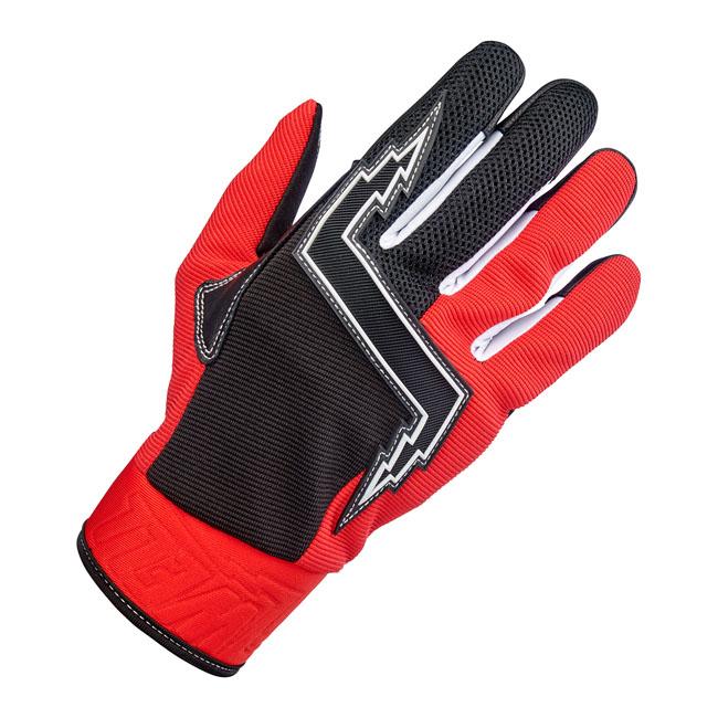 Biltwell Baja Motorcycle Gloves Red/Black / XS