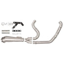 Black Duck Fighter EC Euro Approved 2-into-1 Exhaust for Harley 18-24 Softail (excl. Breakout / Fat Boy) (Euro 5 approved) / Turnout / Satin Stainless steel  - Customhoj