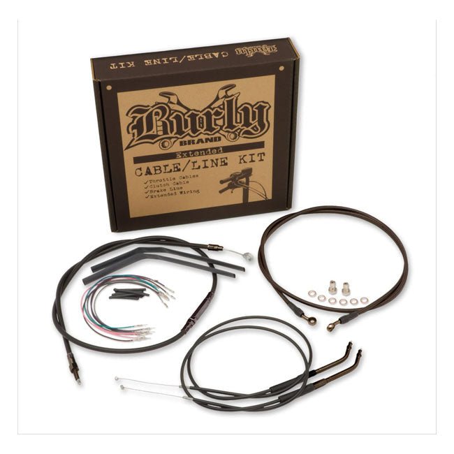 Burly T-Bar Cable/Line Kit for Sportster 14-21 XL (ABS & single disc) / 12"