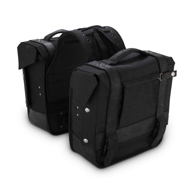 Burly Voyager Throw-Over Saddlebags Black