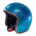 Cavalero Slimline Super Flake Low Profile Open Jet Helmet Blue / S (53-54cm)